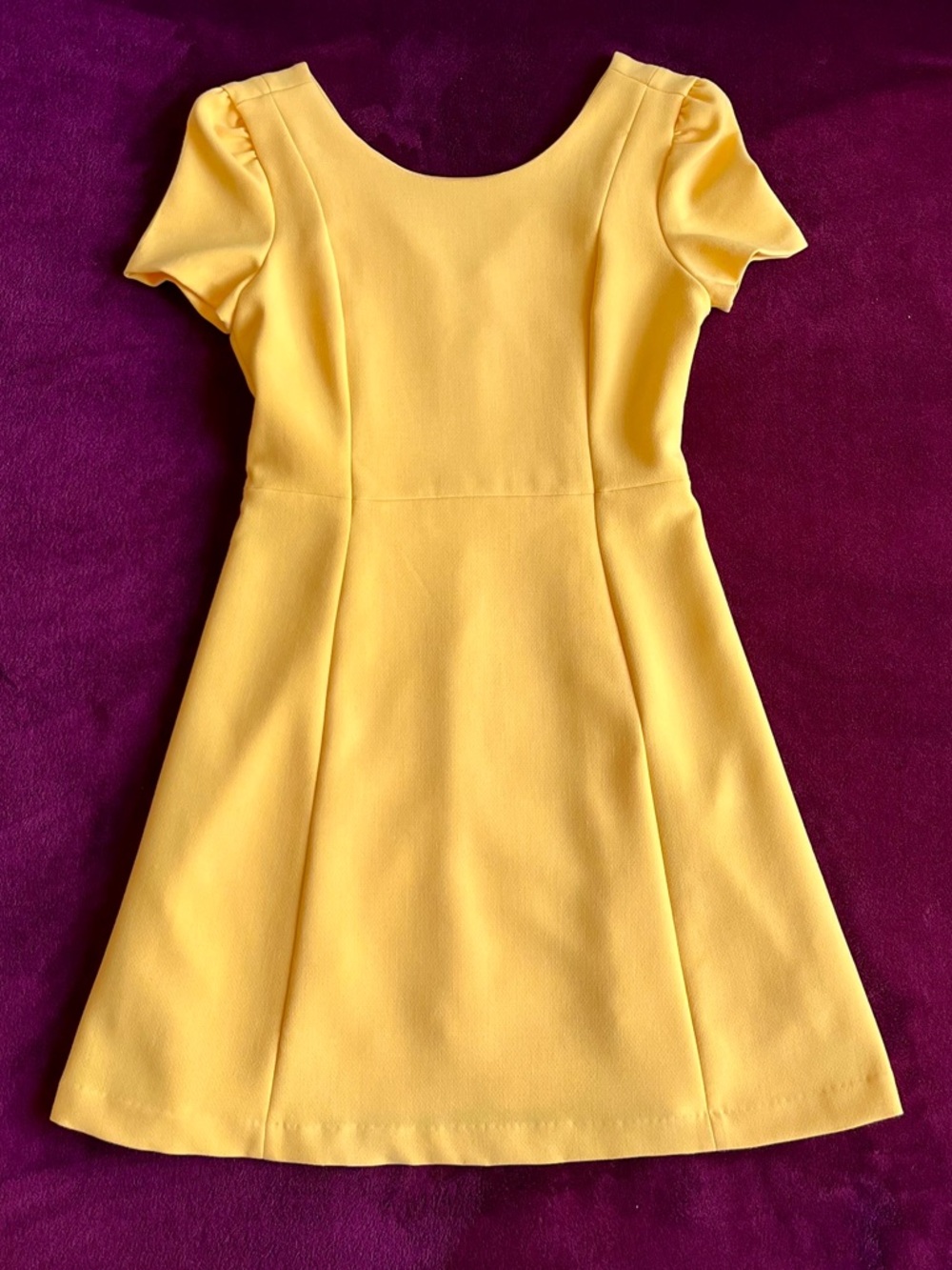 ZARA TRAFALUC Mod Retro A-Line cut in Yellow Short Puff Sleeve